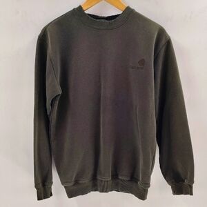 Carhartt Green Size Small Mens Pullover Sweatshirt Distressed Collar